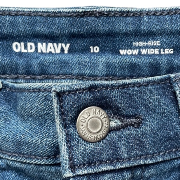 Old Navy Blue High Rise Wow Wide Leg Jeans Size 10 New with Tag - Picture 2 of 8